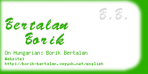 bertalan borik business card